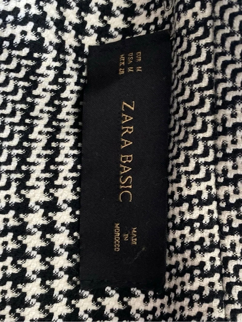 Zara Black and White Glen Plaid Single-Button Blazer, checkers - Picture 2 of 9